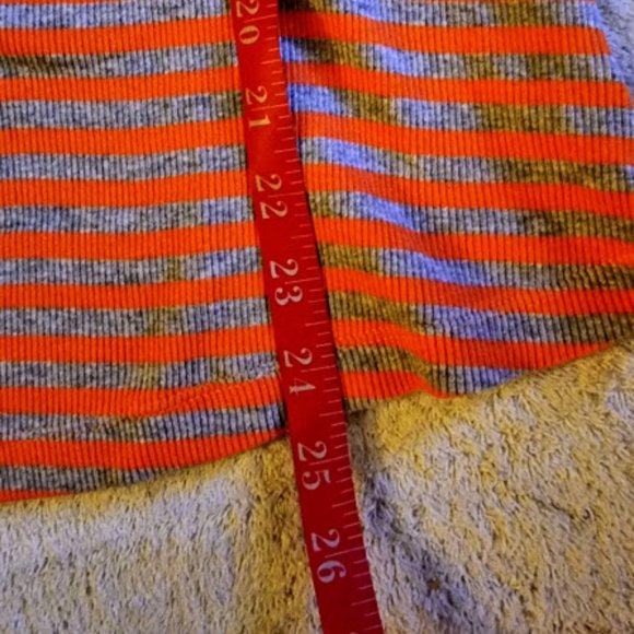 Faded Glory Women's Plus 18W/20W Pullover Short Sleeve Top, Orange and Gray - Picture 6 of 6